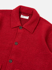 Red Wool Fleece Rams Jacket