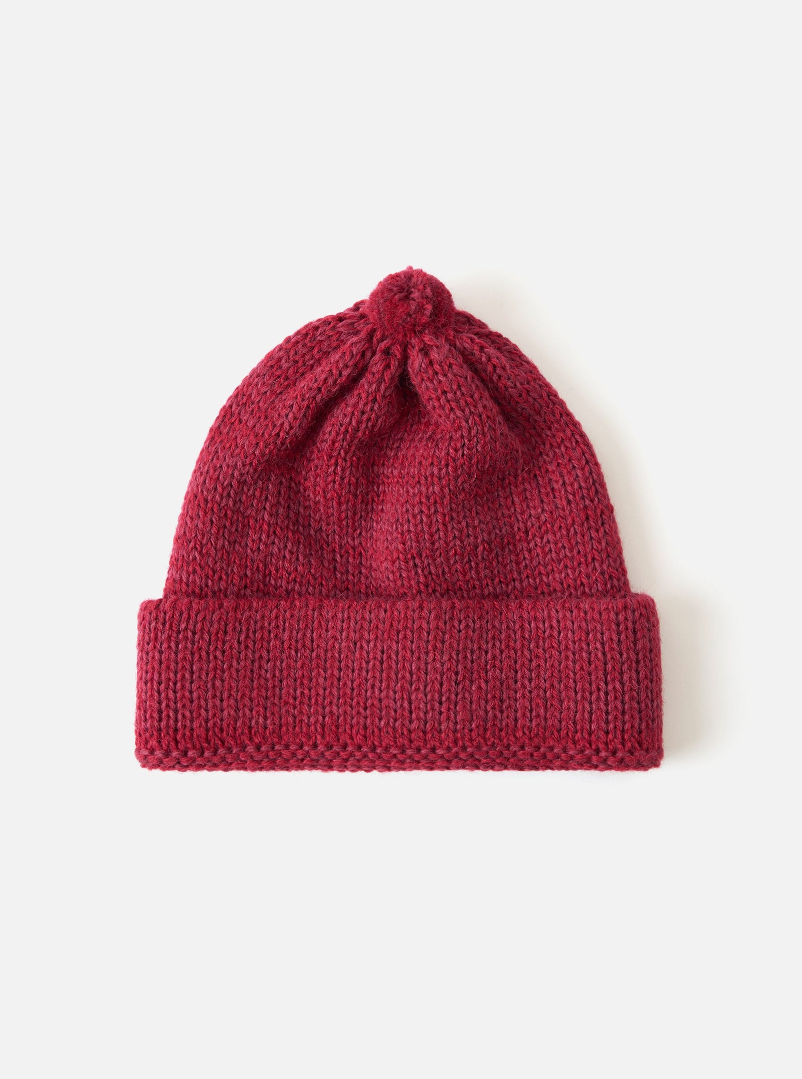 Red Alpaca British Wool Bobble Hat