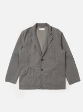 Mid Grey Linen Slub Weave Two Button Jacket