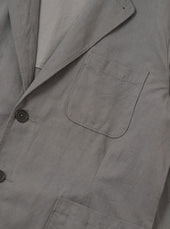 Mid Grey Linen Slub Weave Two Button Jacket