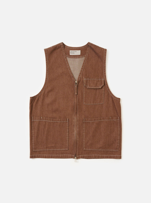 Brown Meco Denim Marine Gilet