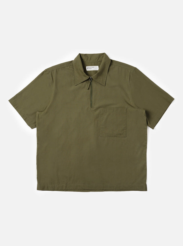 Olive Broadcloth Ewan Shirt