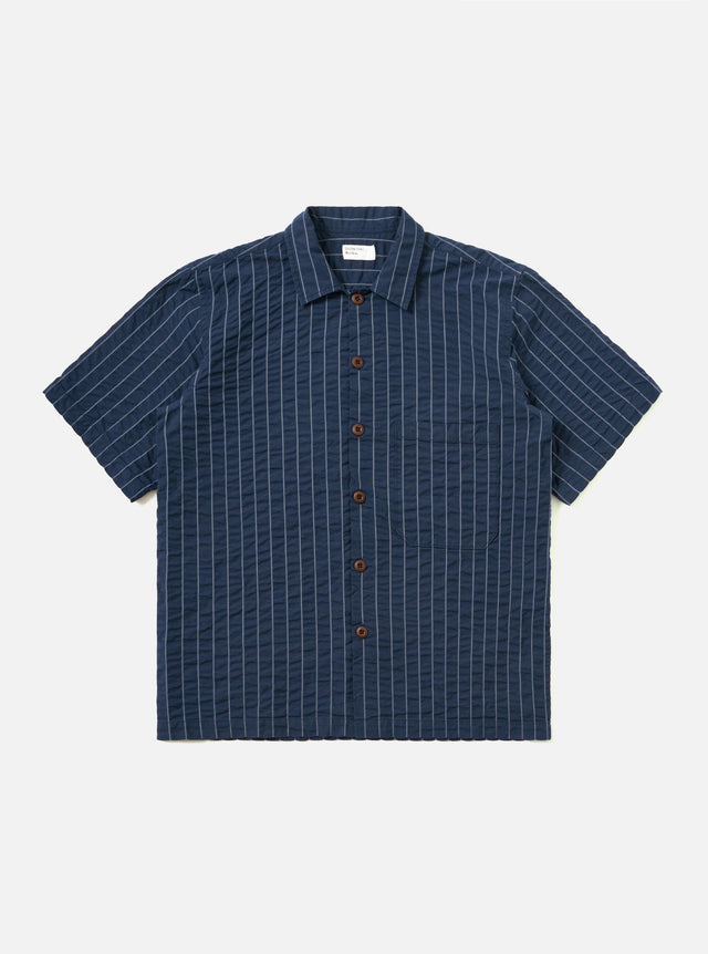 Navy Chester Stripe S/S Fatigue Shirt