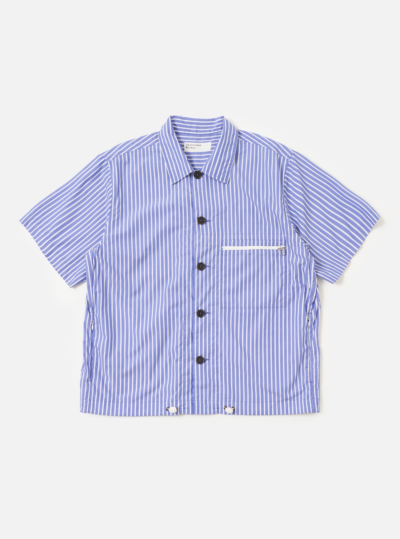 White Cotton Stripe Z Tech Overshirt