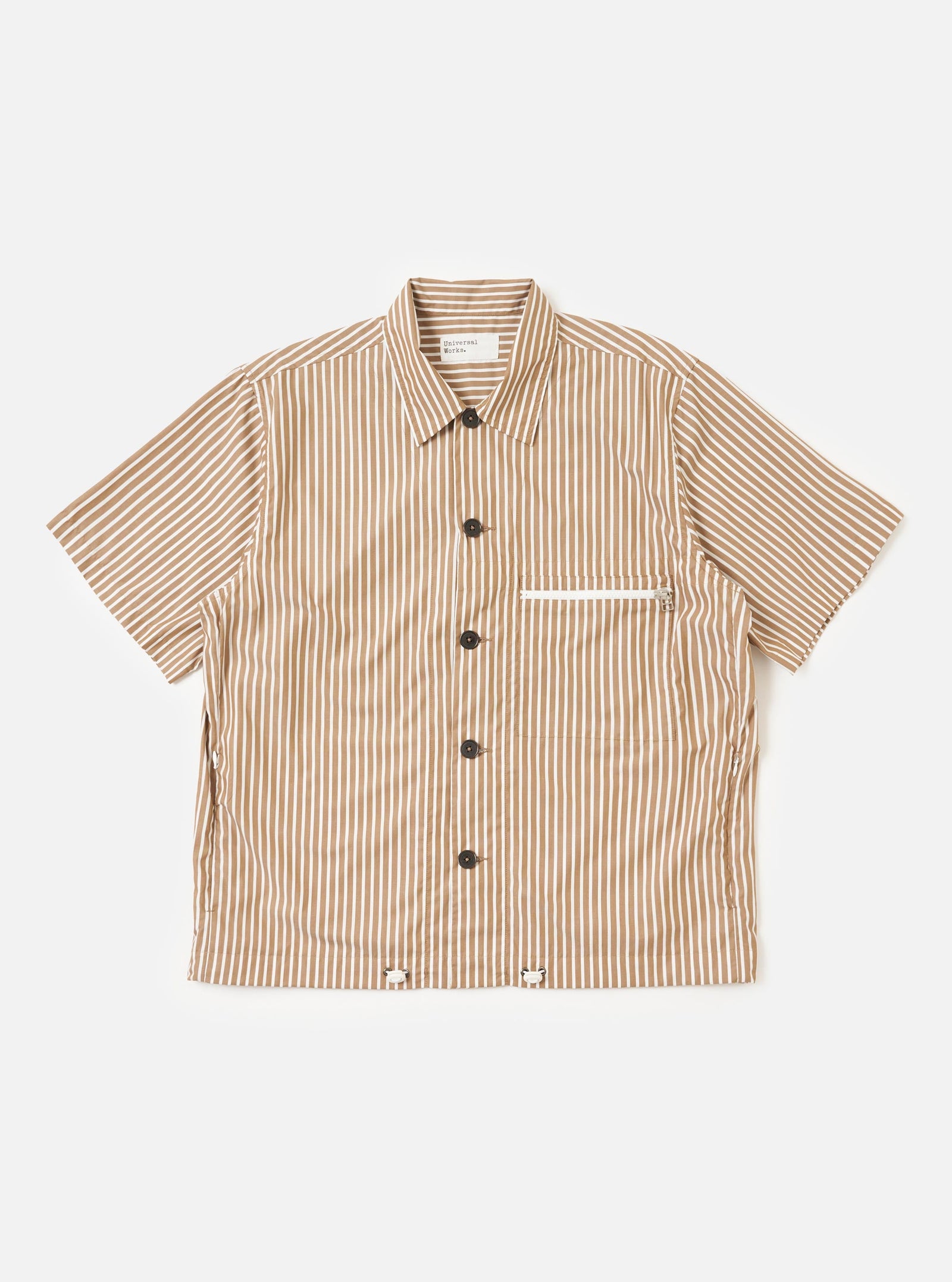 White Cotton Stripe Z Tech Overshirt