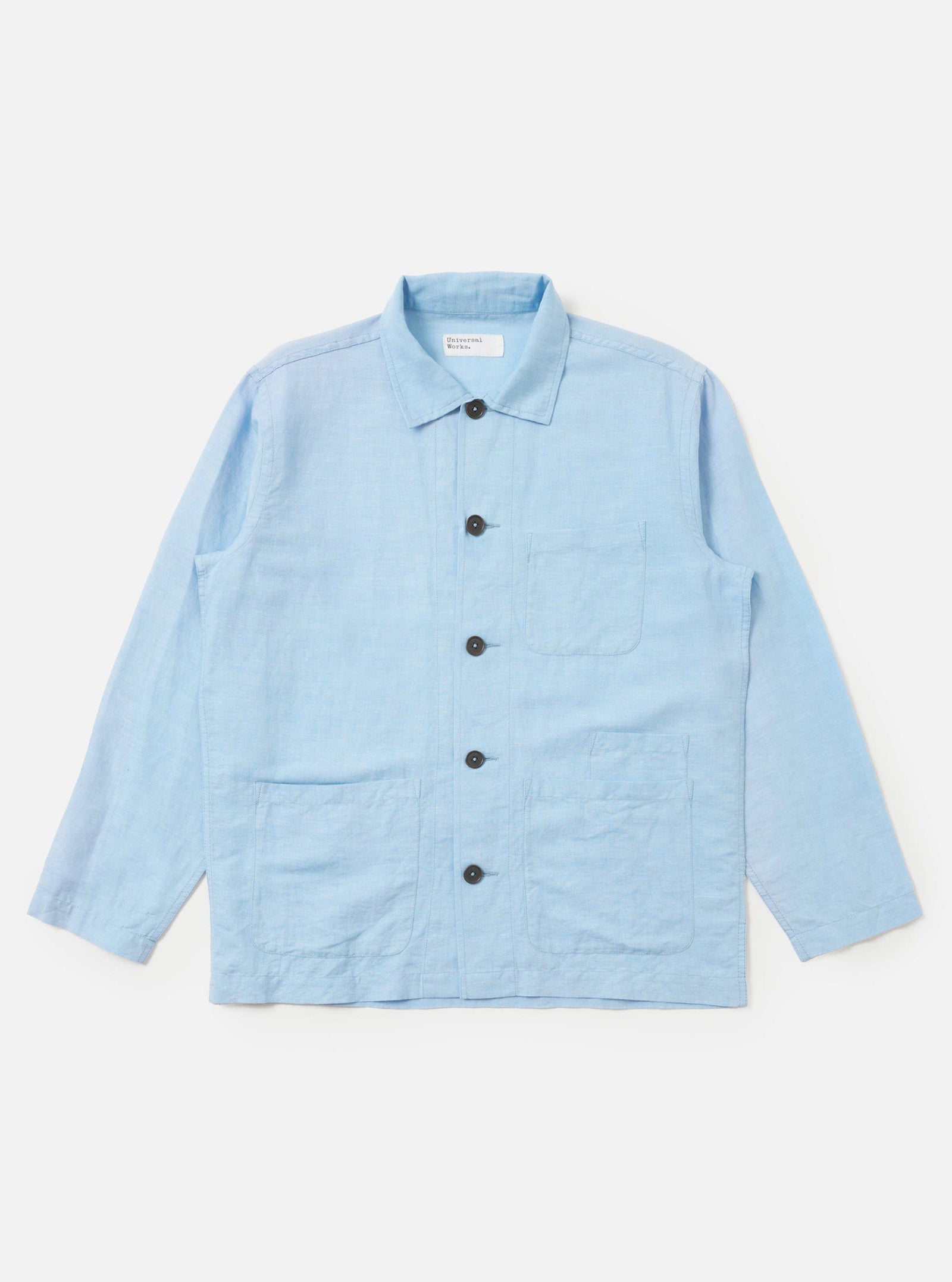 Pale Linen Cotton Shirting Bakers Overshirt
