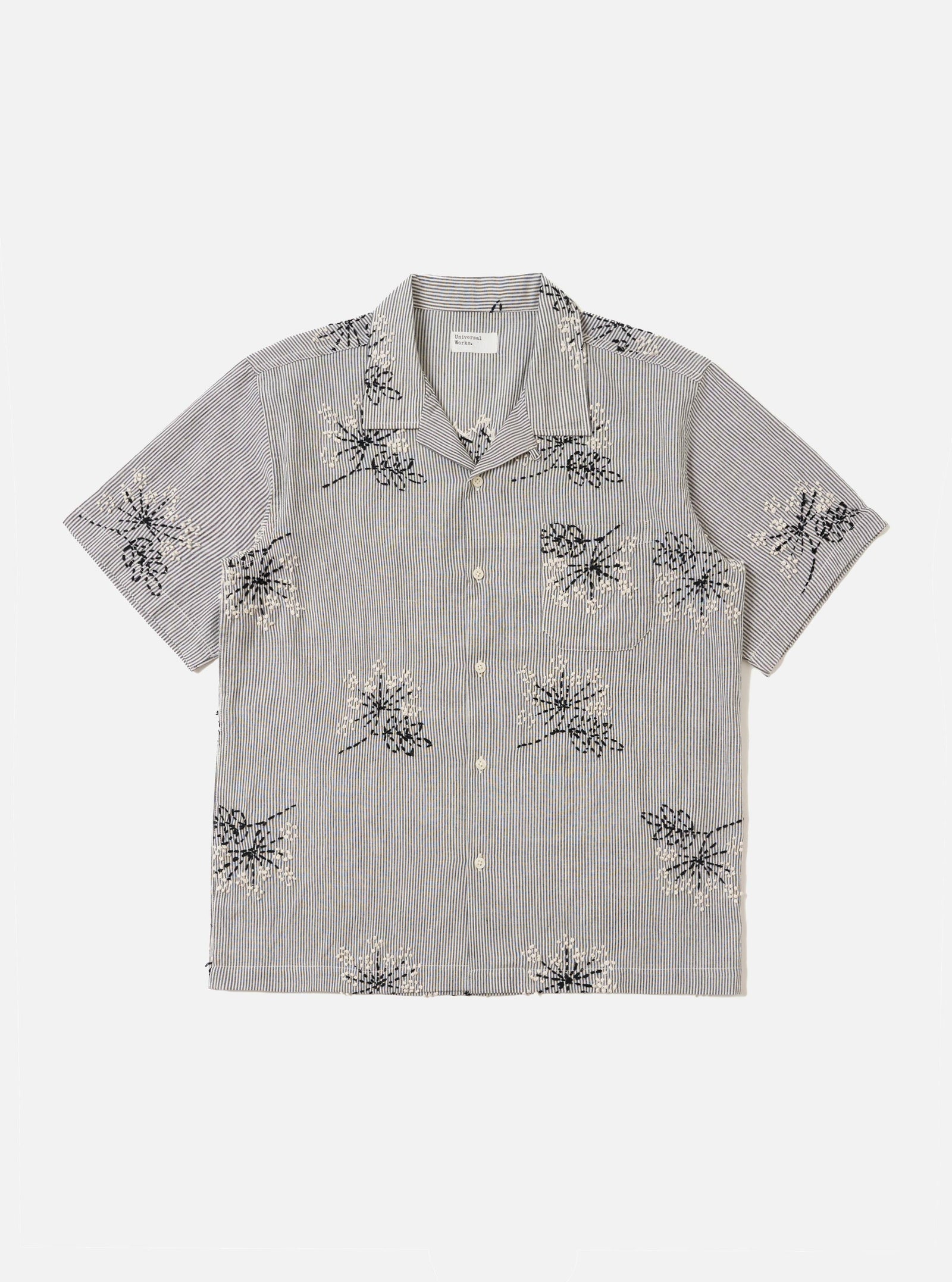 Hand Embroidered Stripe Cotton Road Shirt