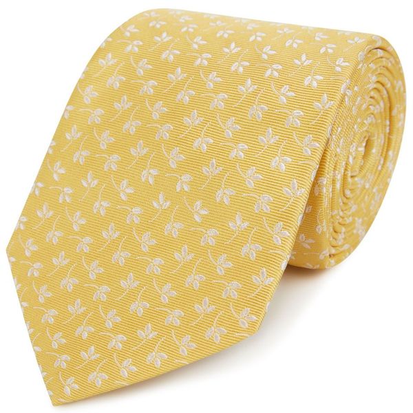 Yellow Leaf Woven Silk Tie