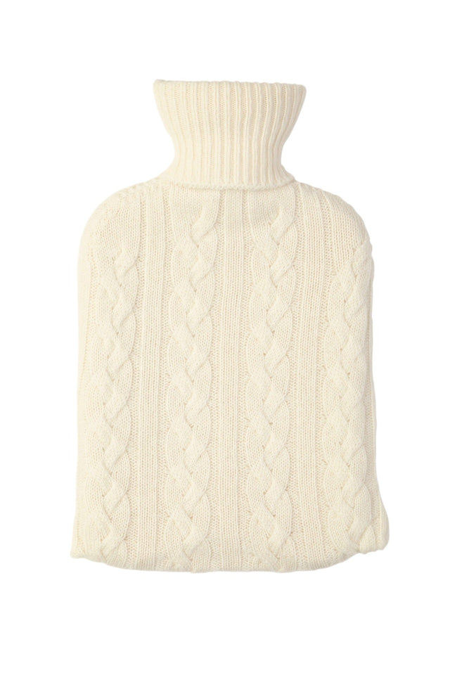 Cable White Cashmere Hot Water Bottle