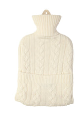 Cable White Cashmere Hot Water Bottle