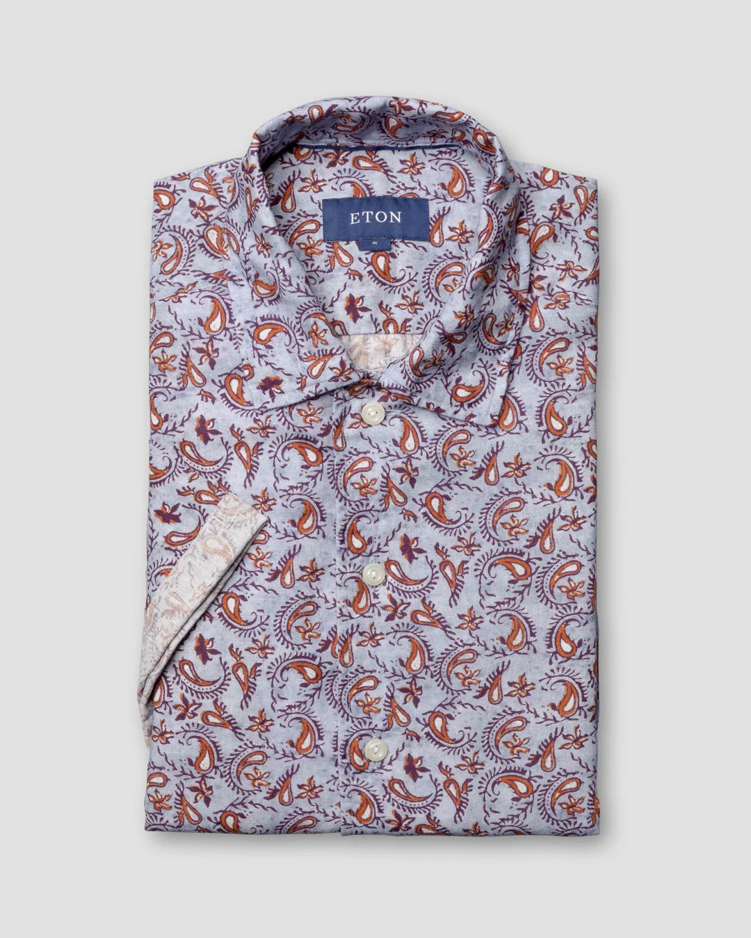 Paisley Linen Resort Shirt Eton