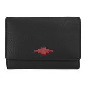 Chica Trifold Purse - Black Leather