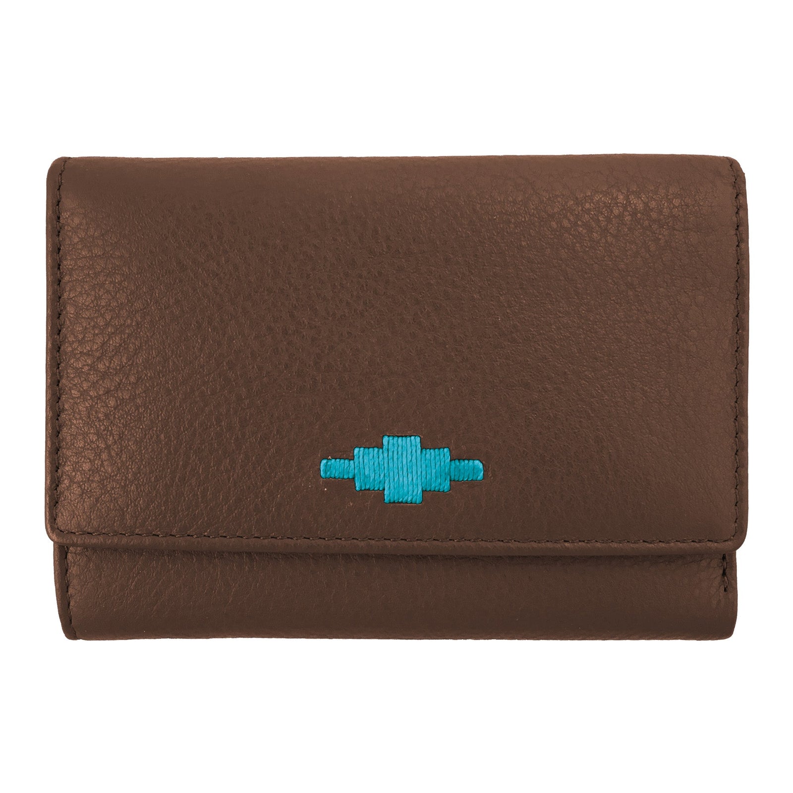 Chica Tri Fold Purse Brown Leather