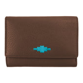 Chica Tri-fold Purse - Brown Leather