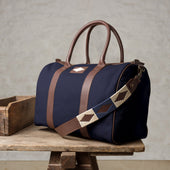 Varon Small Travel Bag Brown Leather And Canvas