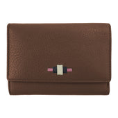 Chica Tri Fold Purse Brown Leather