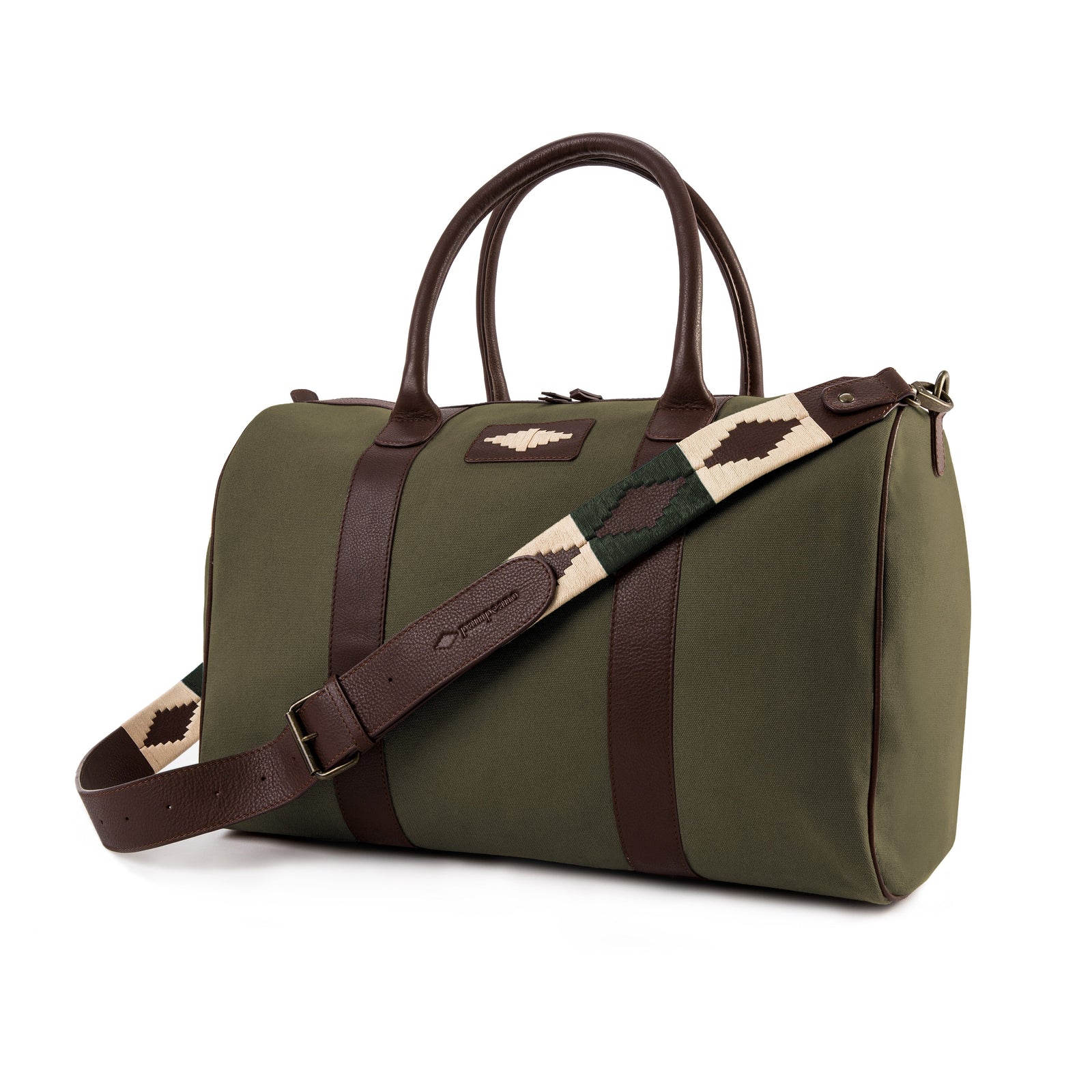 Varon Small Travel Bag Brown Leather And Canvas