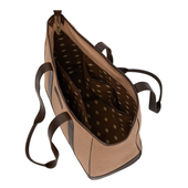 Bolso Tote Bag Leather With Sand Canvas