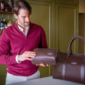 Hombre Washbag Brown Leather