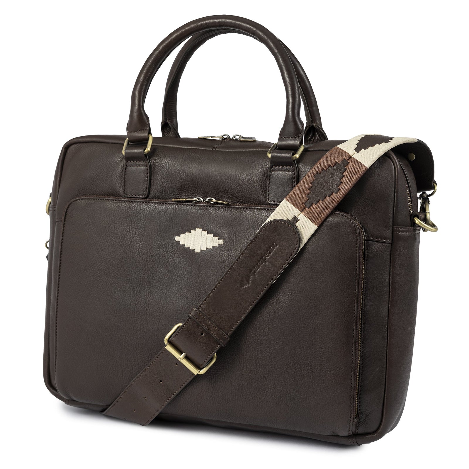 Mensajero Briefcase Leather With Cream Stitching