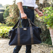 Caballero Large Travel Bag Brown Leather And Canvas