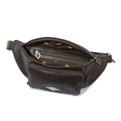 Rinonera Crossbody Bag Leather With Cream Stitching
