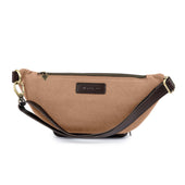 Rinonera Crossbody Bag Leather And Sand Canvas