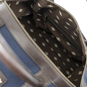Caballero Large Travel Bag Brown Leather And Canvas