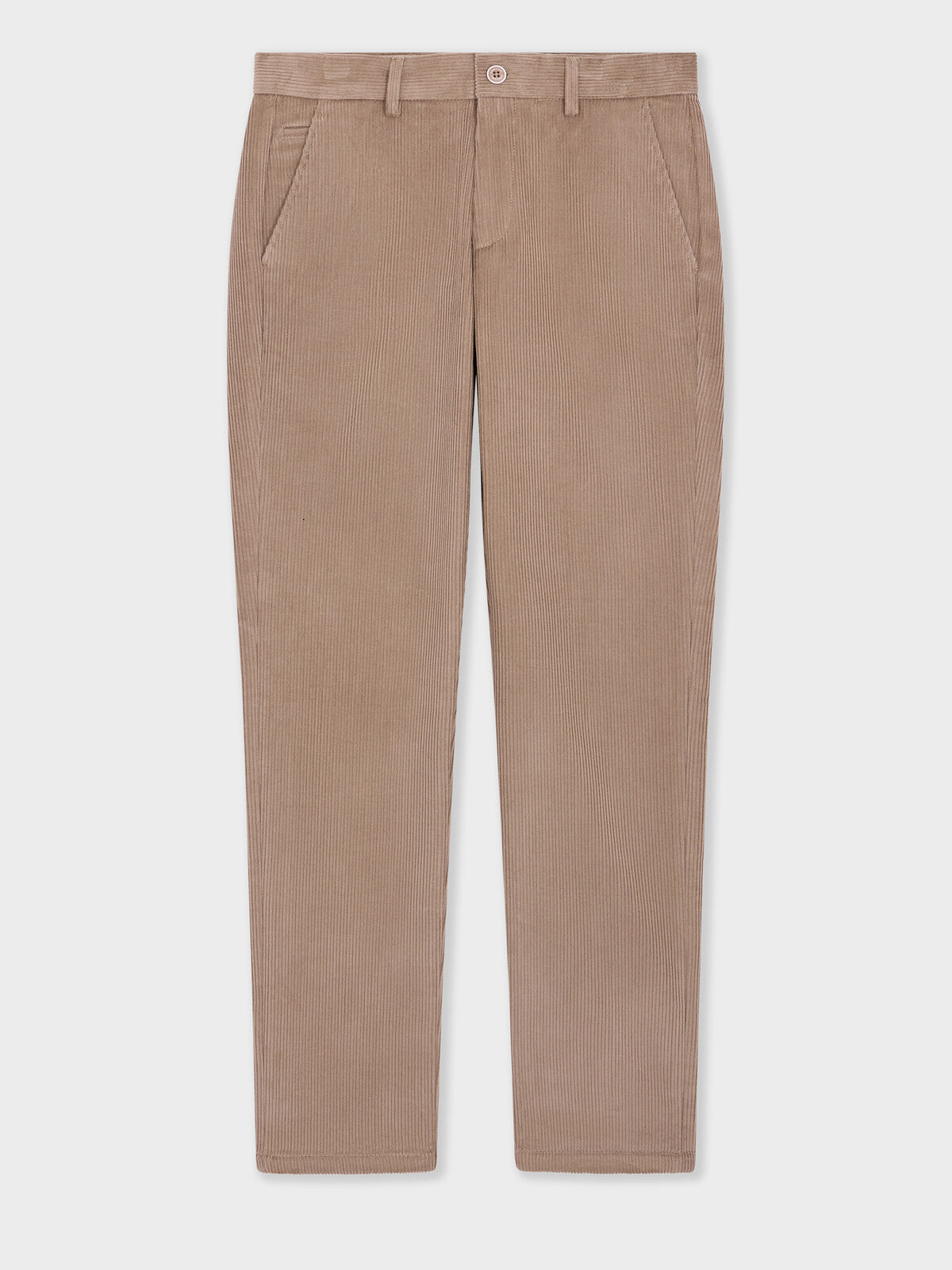 Chino Slack Semi Regular En Velours C Tel Beige