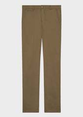 Chino Slack Semi Regular En Coton Stretch Uni Vert Kaki