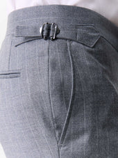 Pantalon Coordonnable Slim En Laine M Lang E Grise Rayures