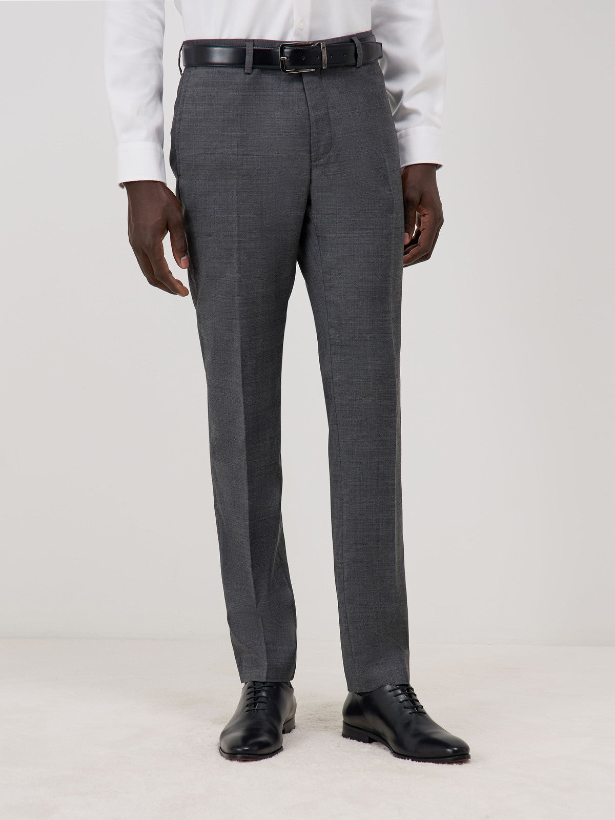 Pantalon Coordonnable Regular En Laine Grise Prince De Galles
