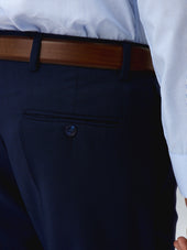 Pantalon Coordonnable Regular En Laine Bleu Marine Prince De Galles