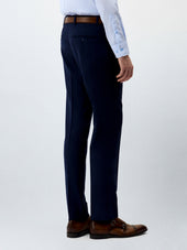 Pantalon Coordonnable Regular En Laine Bleu Marine Prince De Galles