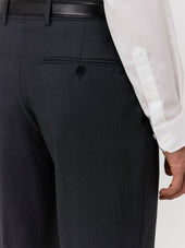 Pantalon Coordonnable Regular En Laine Marzotto Unie Anthracite