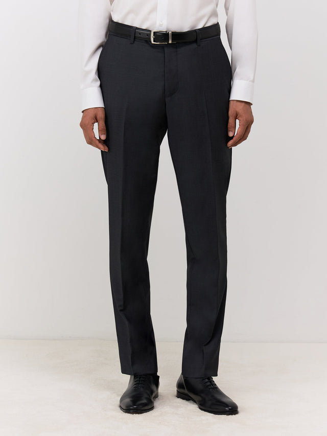 Pantalon coordonnable Regular en laine Marzotto unie anthracite