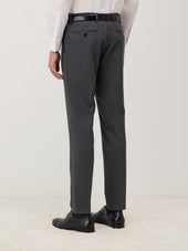 Pantalon Voyage Coordonnable En Laine Marzotto Unie Grise