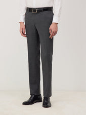 Pantalon voyage coordonnable en laine Marzotto unie grise