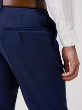 Pantalon Coordonnable Regular En Laine Marzotto Unie Bleu Indigo