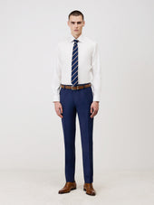 Pantalon Coordonnable Regular En Laine Marzotto Unie Bleu Indigo