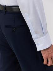 Pantalon Coordonnable Regular En Laine Marzotto Unie Bleu Marine