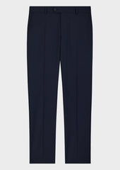 Pantalon Coordonnable Regular En Laine Marzotto Unie Bleu Marine