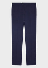 Pantalon Voyage Coordonnable En Laine Marzotto Unie Bleu Marine