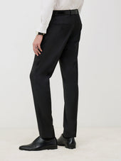 Pantalon Coordonnable Regular En Laine Marzotto Unie Noire