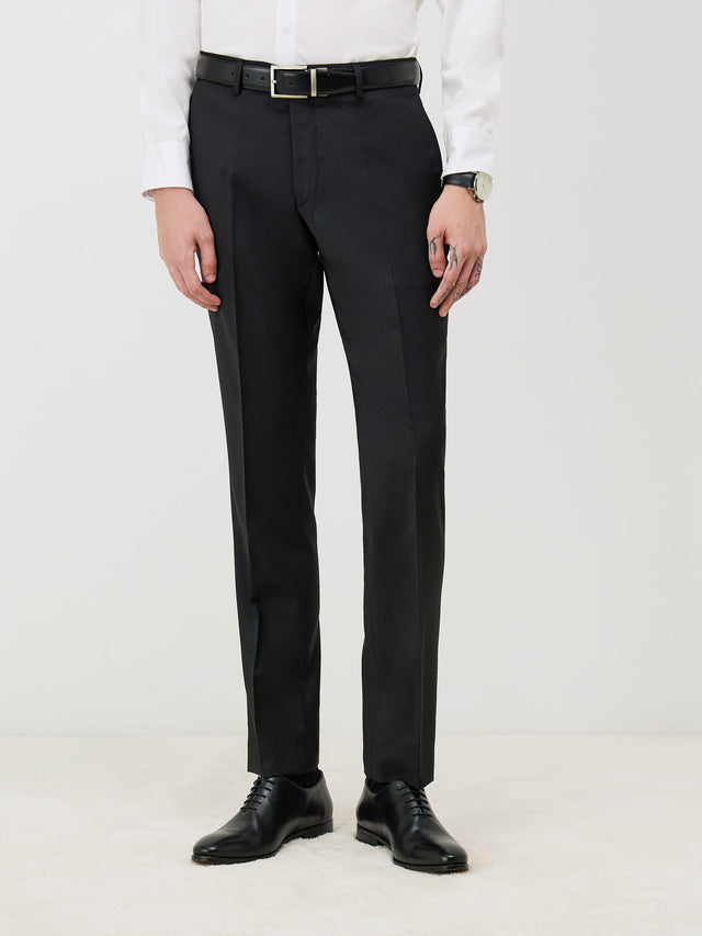 Pantalon coordonnable Regular en laine Marzotto unie noire