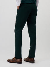Pantalon Coordonnable Regular En Laine Vert Bouteille