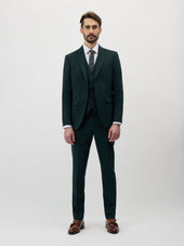 Pantalon Coordonnable Regular En Laine Vert Bouteille