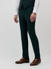 Pantalon coordonnable Regular en laine vert bouteille