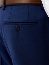 Pantalon Coordonnable Regular En Laine Zignone Bleu Indigo