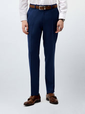 Pantalon coordonnable regular en laine Zignone bleu indigo